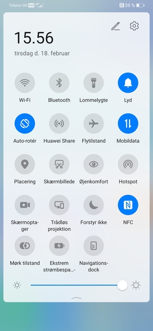 Juster lysstyrken til det ønskede niveau