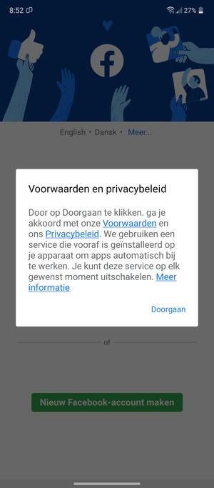 Selecteer Doorgaan