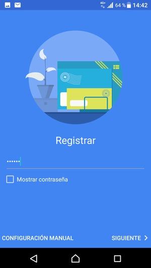 Introduzca su contraseña y seleccione CONFIGURACIÓN MANUAL