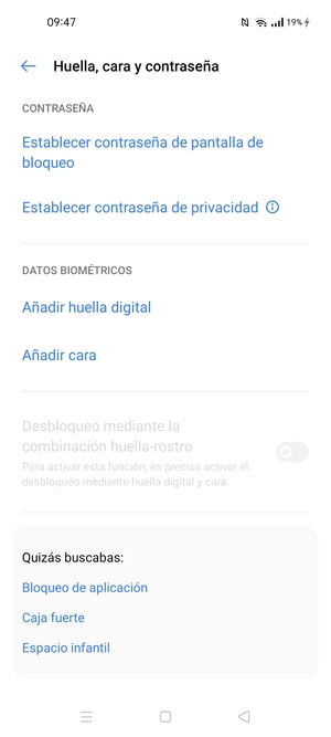 Seleccione Establecer contraseña de pantalla de bloqueo