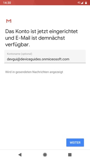 Geben Sie Ihrem Konto einen Namen und wählen Sie WEITER