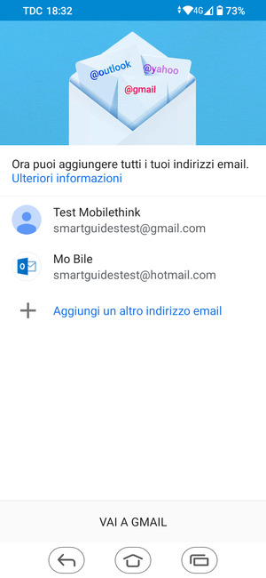 Seleziona VAI A GMAIL