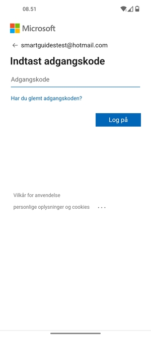Indtast din adgangskode og vælg Log på