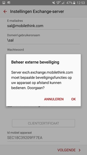 Selecteer OK