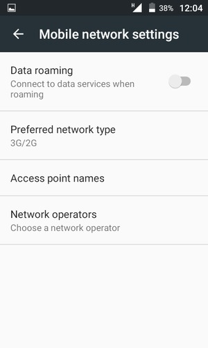 To change network if network problems occur, select Network operators