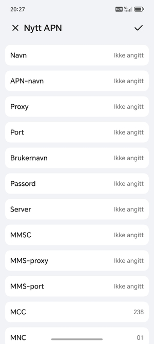 Skriv inn internett-informasjon