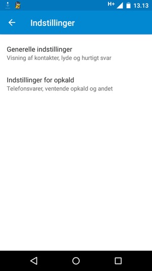 Vælg Indstillinger for opkald