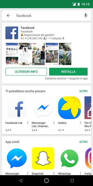 Seleziona l'applicazione