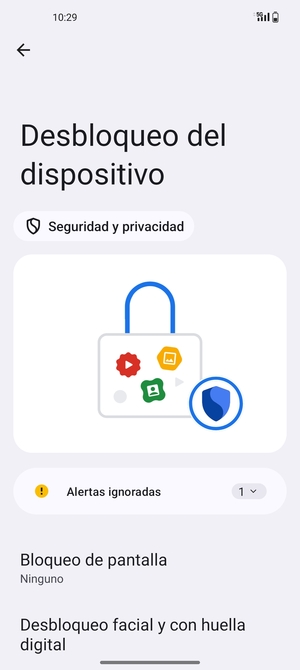 Seleccione Bloqueo de pantalla