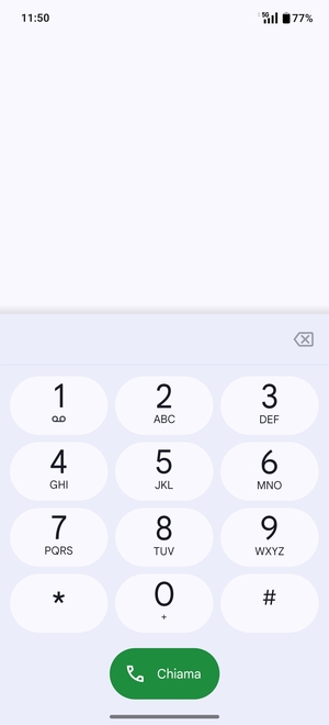 Premi e tieni premuto il numero 1