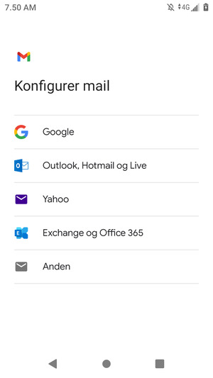 Vælg Outlook, Hotmail og Live