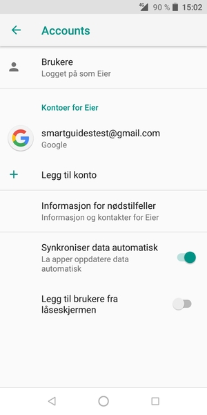 Velg din Google-konto