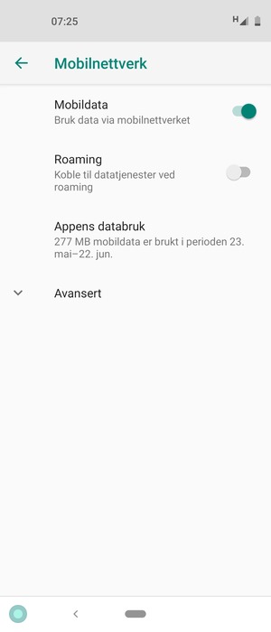 Velg Avansert