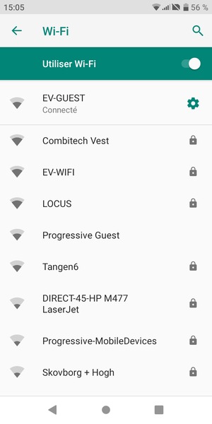 Vous êtes maintenant connecté au réseau Wi-Fi