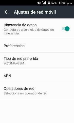Activar o desactivar Itinerancia de datos