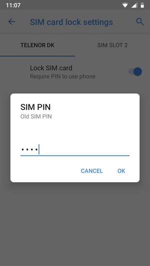 Enter your Old SIM PIN and select OK