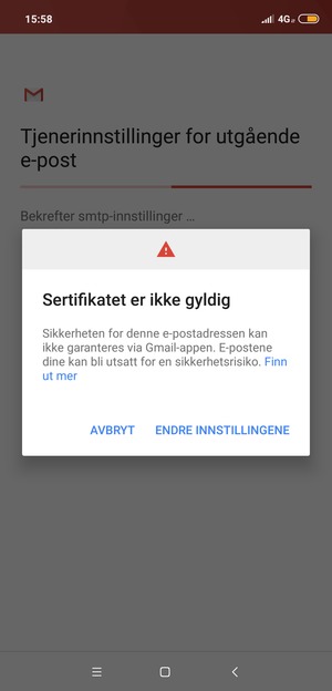 Velg ENDRE INNSTILLINGENE