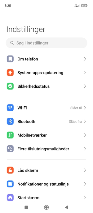 Vælg Wi-Fi