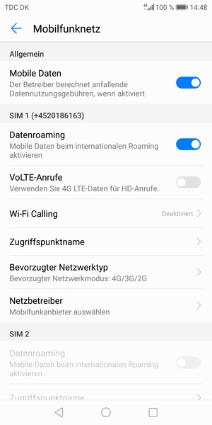 Schalten Sie Datenroaming an oder aus