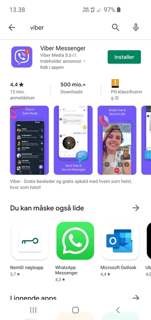 Vælg appen