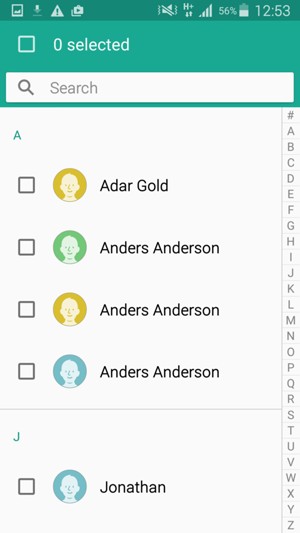 Check the All / 0 selected checkbox