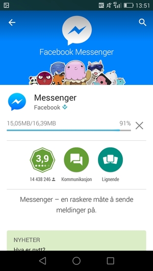 Vent til installasjonen er ferdig