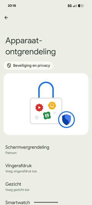 Uw telefoon is nu beveiligd met een schermvergrendeling