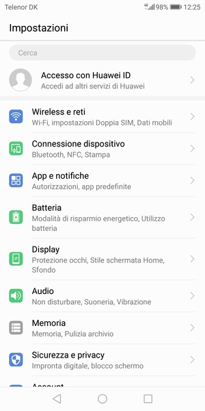 Seleziona Batteria