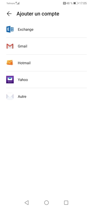 Sélectionnez Hotmail