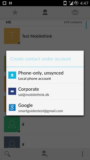Select your Google account
