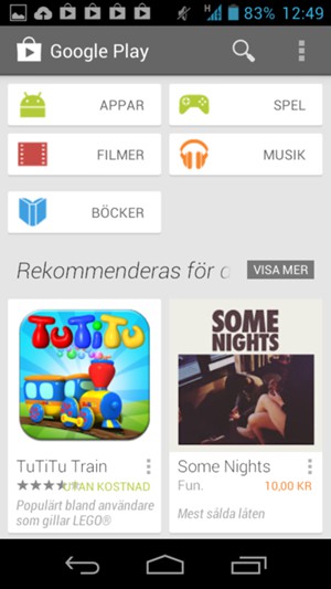 Tryck på Sök-knappen