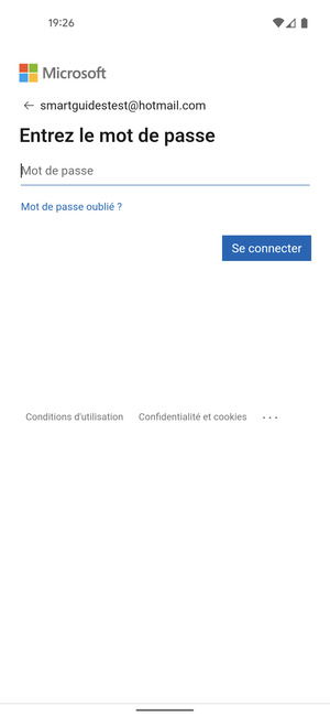 Saisissez votre mot de passe et sélectionnez Se connecter