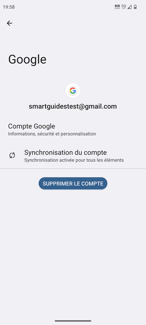 Sélectionnez Synchronisation du compte