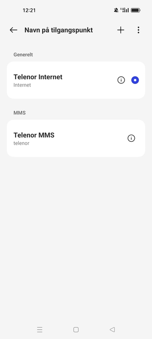 Velg menyknappen