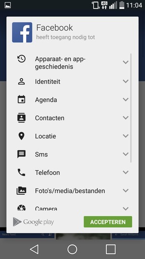 Selecteer ACCEPTEREN