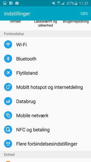 Vælg Internetdeling og Mobilt hotspot / Mobilt hotspot og internetdeling
