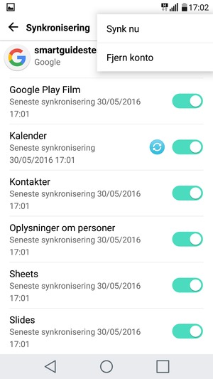 Vælg Synk nu