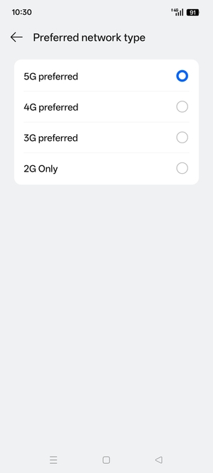 Select your preferred option