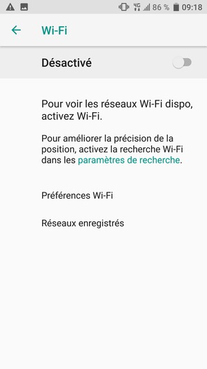 Activer le Wi-Fi