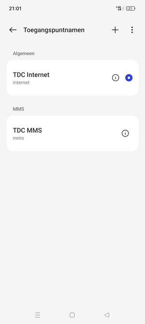 Selecteer de Menu-knop