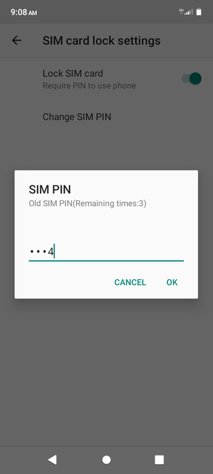 Enter your Old SIM PIN and select OK