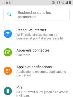 Sélectionnez Réseau et Internet