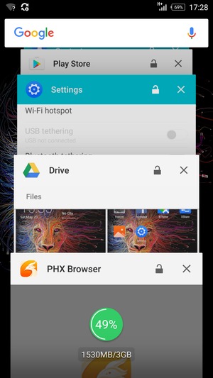 Select the Delete icon to close all running apps