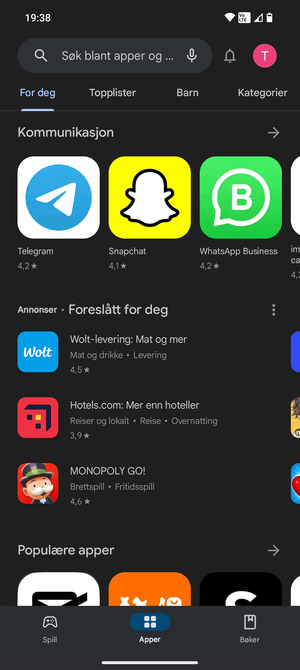 Velg søkefelt