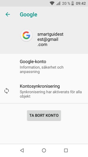 Välj Kontosynkronisering