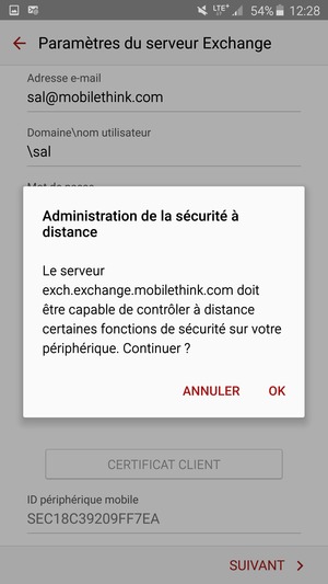 Sélectionnez OK