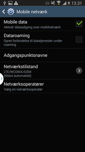 For at skifte netværk, hvis der opstår netværks problemer, vælg Netværksoperatører