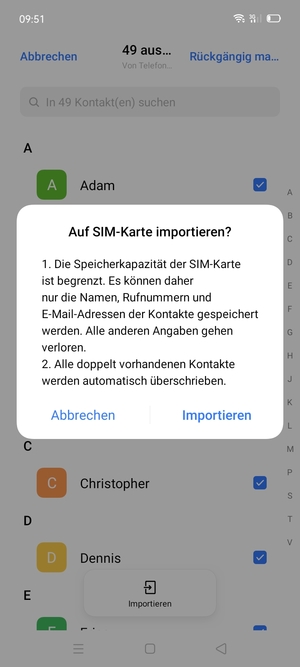 Wählen Sie Importieren