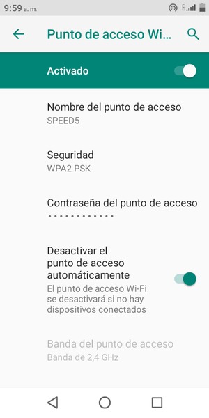 El teléfono ha sido configurado para su uso como módem