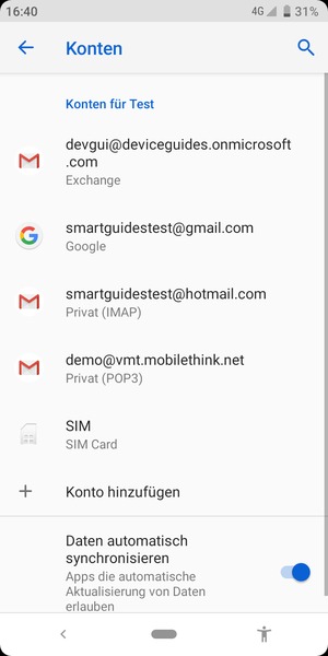 Wählen Sie Ihr Google Konto